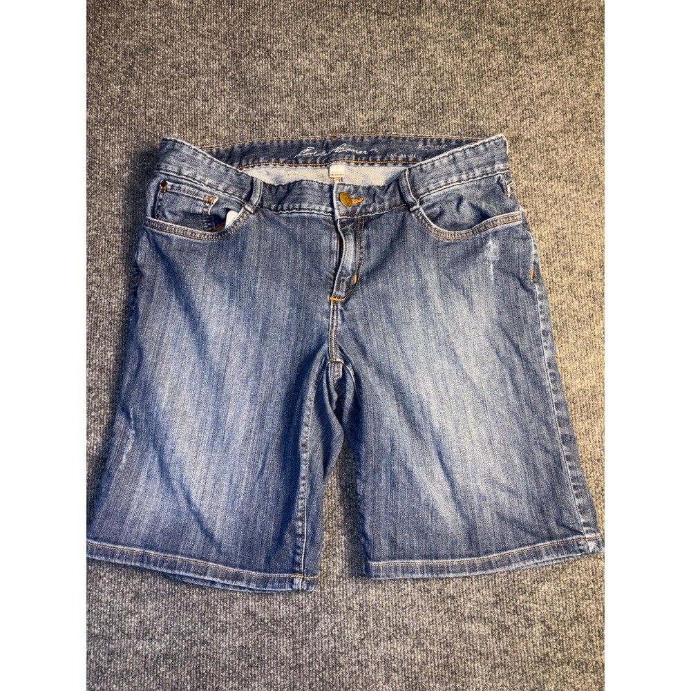 Eddie Bauer Jean Shorts Women's 8‎ Blue Denim Comfort Boho Faded Medium Wash